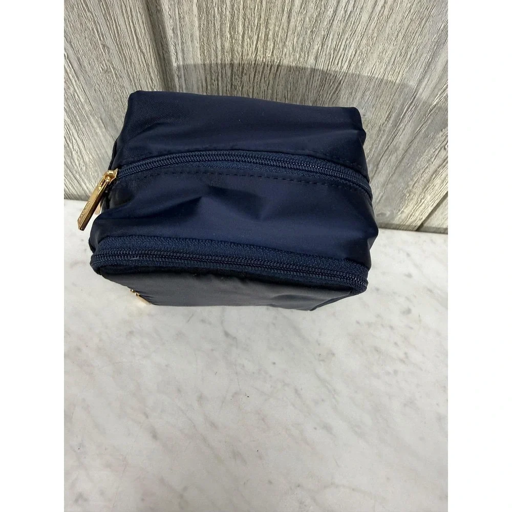 PurseN LittBag Jewelry Organizer Navy Blue Travel Case Gold Hardware Nylon Case
